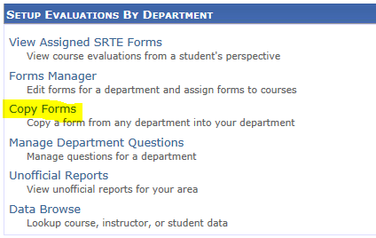 Select Copy Form Option