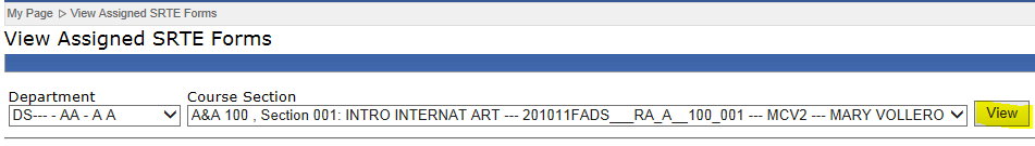 View Assigned SRTE Forms As a Student Image