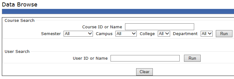 View of Data Browse Option